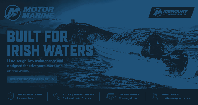 Black Mercury 400 HP outboard boat engine from Motor Marine Services, Ireland